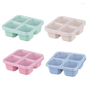 Boîtes à emporter Bento Box-Reusable 4-Compartiment Meal Prep Perfect Food Storage Compact And Stilable Durable