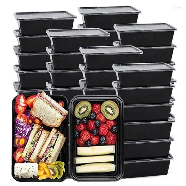 Contenedores para llevar Contenedor de comida desechable, caja de almacenamiento para refrigerador de cocina, ensalada de frutas, sándwich, almuerzo para llevar con tapa, suministros de catering