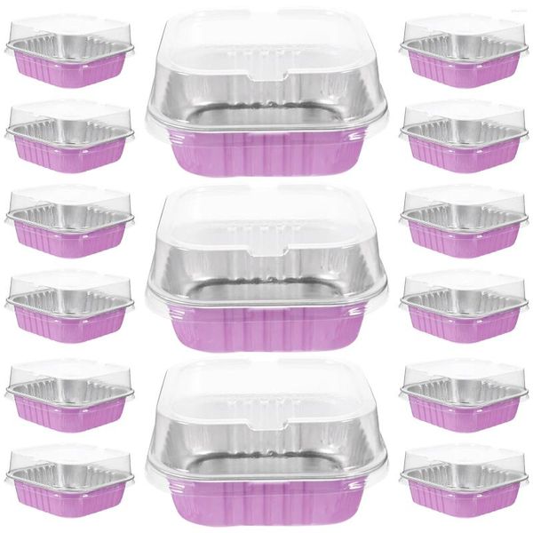 Saque los recipientes de recipientes desechables Muffin Tins de aluminio Caja de pastel de aluminio Mini contenedor de alimentos espesados