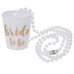 Sortez des récipients Glass S tasse Collier de perle décorations de mariage perlé Bachelorette Party Plastic Bridal Brid Colliers