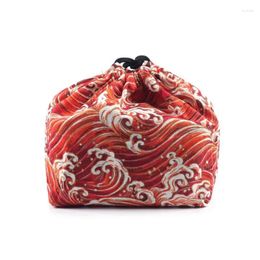 Conteneurs à emporter de Style japonais, boîte à déjeuner Portable à motifs multiples, sac Bento fourre-tout, pochette de repas, sacs de rangement