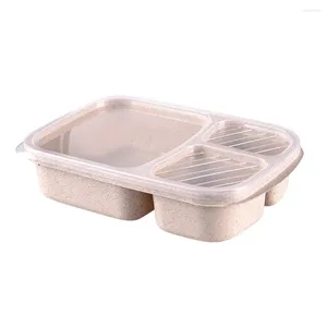 Schakel containers uit lunchbox herbruikbare 3-compartiment plastic verdeelde voedselopslagcontainer dozen