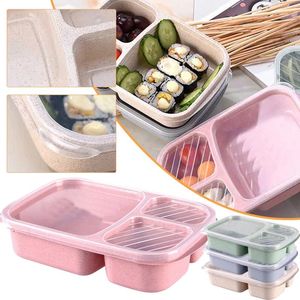 Conteneurs à emporter, préparation de repas, déjeuner en plastique avec 3 compartiments, boîte à Bento réutilisable pour enfants/tout-petits/adultes, sac de nourriture