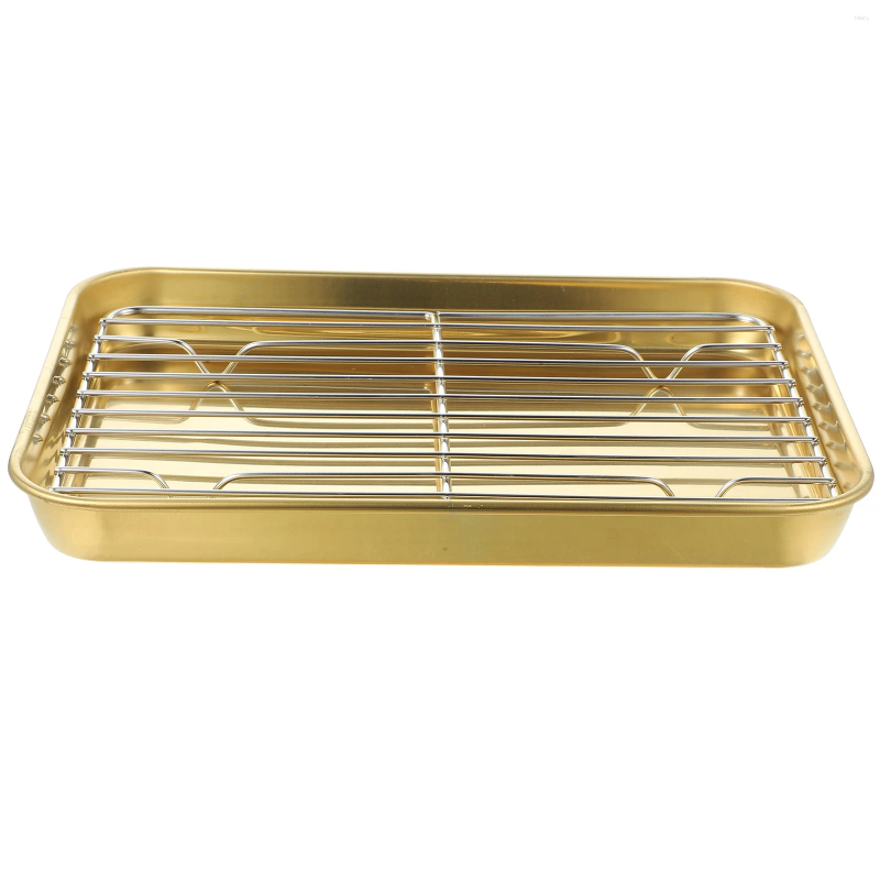 Take Out Containers Oil Frying Filter Rack Stainless Steel Drain Pan Pie Baking Dish Snacks Storage Tray