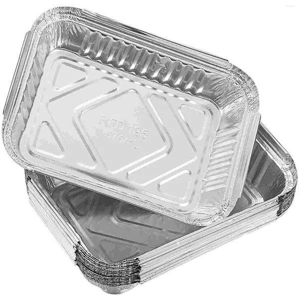 Recipientes para llevar Sartenes Bandeja de papel de aluminio Bandeja desechable Parrilla Bandejas de grasa por goteo Lata para hornear alimentos para barbacoa Revestimiento para horno Revestimientos para barbacoa