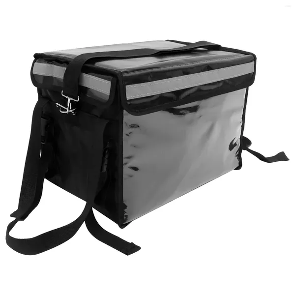 Conteneurs à emporter Boîte isolée à emporter 32L Livraison de repas Sac de restauration rapide Support de style noir pur Cas d'isolation Boîte à lunch Stockage pour