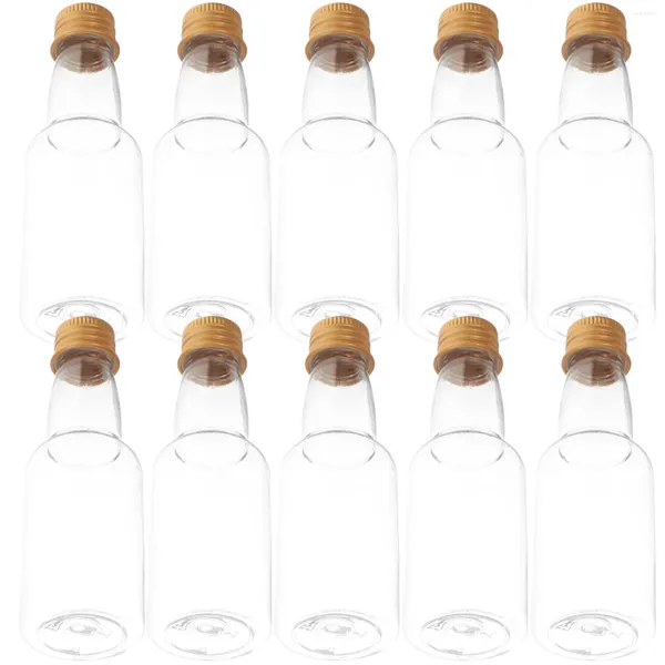 Éliminer les contenants bouteilles de bouteille de jus transparents mini s Bassons de bois casquettes en plastique transparent