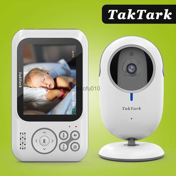 TakTark Moniteur vidéo sans fil pour bébé de 3,2 pouces avec caméra de surveillance à zoom 3X Talkback bidirectionnel Vision nocturne automatique Babyphone Nanny L230619