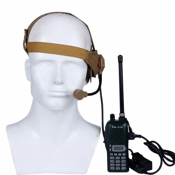 Talkie-casque tactique de tir militaire, Microphone utilisé avec talkie-walkie PTT pour jeux de chasse CS, casque de Communication