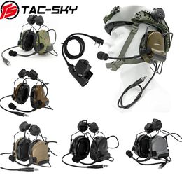 Talkie Tacsky Comtac II Helmethouder Siliconen Earmuffs Ruisreductie Pick -up Tactical Headset en Walkietalkie Ptt Adapter U94PTTTTTTTT