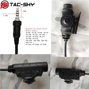 Talkie TACSKY PTT V2 U94 PTT adaptador Yaesu Vertex plugs VX6R VX7R VX6R VX7R FT270 Walkie Talkie táctico Hheadset adaptador militar