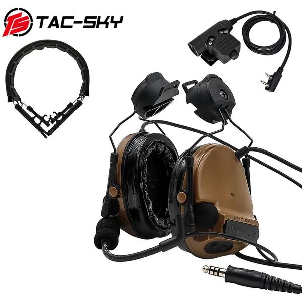 Talkie TACSKY Tactique COMTAC III Support de casque Casque en silicone et talkie-walkie PTT U94 PTT / Bandeau de remplacement pour casque tactique