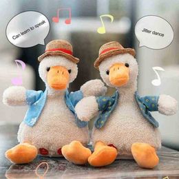 Praten Duck Electric Cuddle zingen 120 nummers Dancing Duck Recording Leer pluche dieren Duck Cuddle J220729