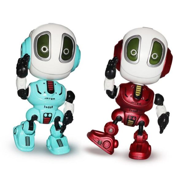 Freeshipping Talking Robots Mini Robot Travel Toy con cuerpo posable Smart Educational Stem Toys Cambiador de voz y robótica para niños MHFPW