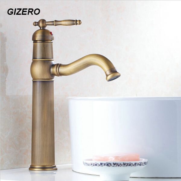 Grifo de lavabo alto, grifos de agua fría y caliente para baño, grifos de lavabo con mango cantado, grúa mezcladora para fregadero ZR167