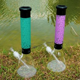 Grand bécher Bongs 15 pouces narguilés haute Pyrex conduites d'eau en verre épais 18mm joint femelle Dab plates-formes base lourde tuyau de fumée diffusé avec bol