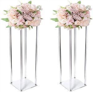 Columnas decorativas modernas aleganes Tall Elegan Centros de mesa de boda Clear Tapeop Centeres de flores acrílicas transparentes Senyu898