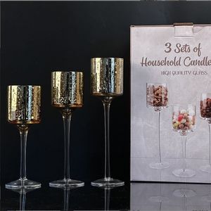 Hoge glazen kandelaar voor tafelmiddenstuk - Elegante kandelaars met lange steel Drijvende kaarsen Theelichtjes Kaarsenhouder voor feest, bruiloft, verjaardag