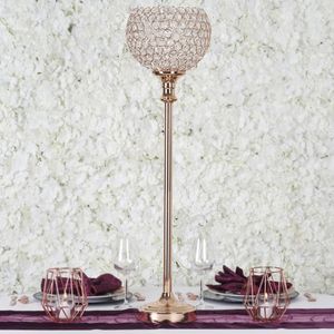 Grand or acrylique cristal gobelet votif bougeoir pièce maîtresse support de fleur pour la pièce maîtresse de table de mariage