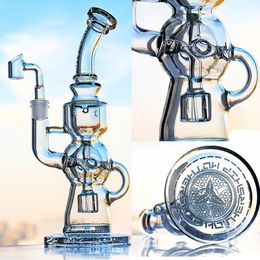 Tall Heady TORO Glass Beaker Bong Fumar Glass Water Pipes Shisha Hookah Recycler Oil Rigs Heady Glass Smoking Pipes Dab Rigs 14mm Banger