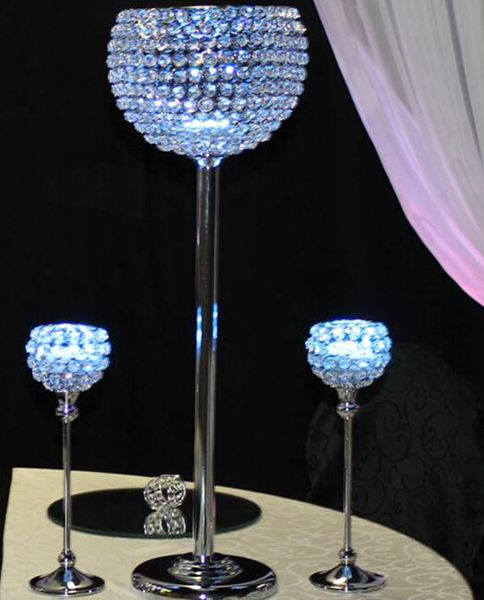Centro de mesa de candelabro de globo de cristal de boda alto, candelabro para centro de mesa de boda, candelabro de boda al por mayor