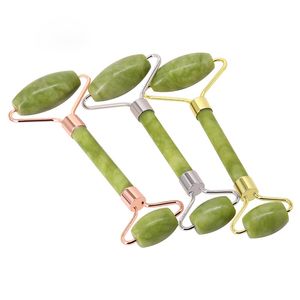 Tamax 100% Natural Grade A Jade Roller Facial Face Neck Slimming Massager Quartz Roller Therapy Welded Weld Metal Private Label OEM