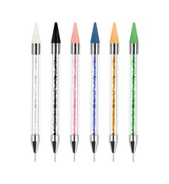 Tamax 1pc Dualended Nail Dotting Pen Perles de Cristal Poignée Strass Goujons Sélecteur Cire Crayon Manucure Paillettes Poudre Nail Art Too1157958