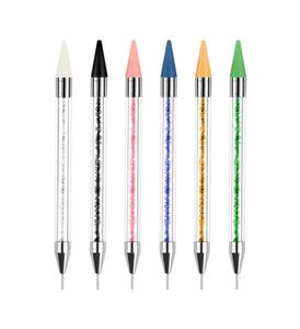 Tamax 1 pc Dualed Nail Diping Pen Crystal kralen Handhaaf Rhinestone Studs Picker Wax Pencil Manicure Glitter Poeder Nail Art Too5336357