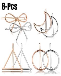 Tamax Pince à Cheveux pour Femmes 8 Pièces Barrettes Épingles à Cheveux Lune Triangle Cercle Papillon Clips pour Filles Épais Coiffure Doré et si3166624