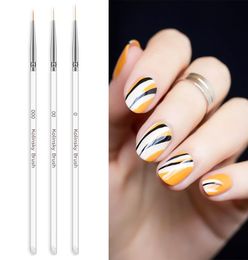 Tamax NA002 3PCS Nail Art Liner schilderborstel 7mm 9 mm 11 mm nagel tekening stippeborstels UV gel Acryl manicure nagels borstel pen7498841