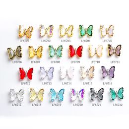 Tamax Nar004 22 Stijlen 3D Kleurrijke Big Butterfly Charm Ornamenten Nail Art Steentjes Decoraties Pixie DIY Nails Crystal Accessoires