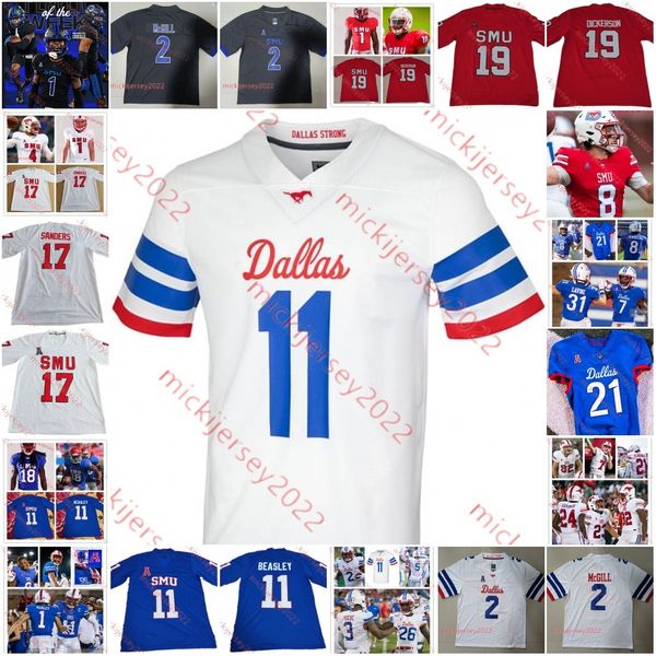 TaMerik Williams Rashee Rice Preston Stone SMU Mustangs camiseta de fútbol Danny Gray Grant Calcaterra Kylen Granson Camisetas SMU cosidas personalizadas para hombre