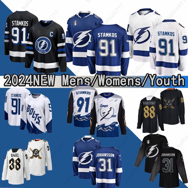 Tampa 2024 Gasparilla Jersey Bay Lighing Jersey 24 Ryan Callahan 27 Jonathan Drouin 51 Valtteri Filppula 91 Steven Staos Victor Hedman Camisetas de hockey