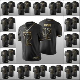 Tampa''Bay''Buccaneers''Men 13 Mike Evans 45 Devin White 12 Tom Brady Custom Dames Jeugd Zwart Jersey Golden Edition
