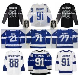 Tampa''Bay''Lightning''2022 Stanley Cup Finale Steven Stamkos Hockey Jersey Nikita Kucherov Pat Maroon Nicholas Anthony Cirelli Brayden Victor