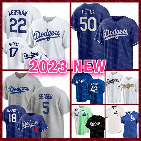 Trayce Thompson Jerseys de béisbol Shohei Ohtani Jackie Robinson Mookie Betts Dodgers Freddie Freeman JD Martinez Clayton Kershaw Yoshinobu Yamamoto