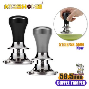 TAMPS 58,5 mm Verstelbare diepte gekalibreerde koffie Traderless staal Espresso Anti -drukafwijking Distributeur Portafilter Tools 230211