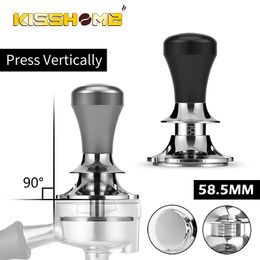 Tampers 58,5 mm profondeur réglable café calibré distributeur d'espresso à pression constante en acier inoxydable Froce Barista outils 230211