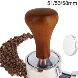 Tampers café inviolable 51mm5m58mm marteau à poudre manche en bois tapis plat accessoires de café 231214