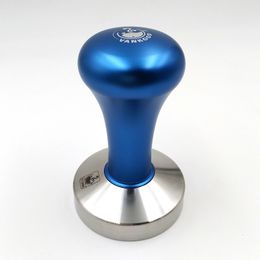 Tampers Espresso Coffee Blue Machine Druk op platte basisbarista Accessoires 51 mm 57,5 ​​mm 58 mm 230211