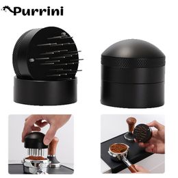 Tampers Espresso Coffee Stirrer Distributor Tamper Aguja de acero inoxidable 58MM 51MM 53MM para Bar Cafe Home Kitchen Tool 230211