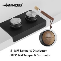 Tampers MHW-3BOMBER 515358mm Espresso Sabotage- en Koffieverdeler met Aandrukmat en Reinigingsborstel Set Professioneel Stelgereedschap 230712