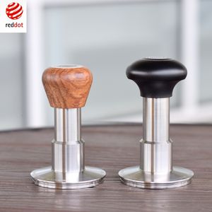 Tampers de krachtmanager met metaal/houten handgreep platte basis 58,5 mm handdruk koffiepoederhamer gereedschap 230211