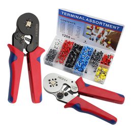 Tang 1200 pièces outils de sertissage de bornes tubulaires Mini pinces électriques HSC8 64A/HSC8 64 0,2510 mm 2/0,256 mm2 237AWG ensemble d'outils à main