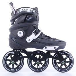 Tang 3x110mm Volwassenen Inline Speed Skates voor 110 mm Max Wheel Racing Skating Shoes met ILQ9 Lager CNC Alloy 7075 Skate Frame Base