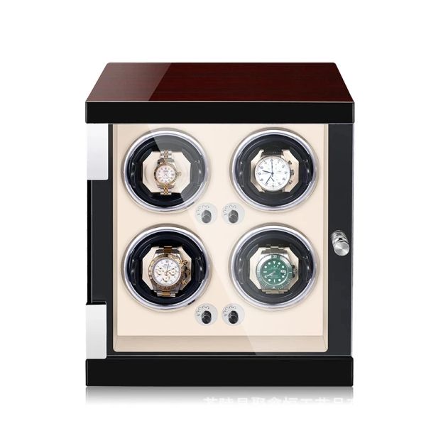 Caja expositor de relojes mecánico Tang de 4 dígitos, enrollador de relojes, cadena automática, medidor de vibración, caja de almacenamiento, agitador rotador de luz Led