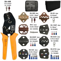 Jeu de pinces à sertir Tang SN48B, outils manuels, 8 mâchoires pour 2.8 4.8 6.3/Tube/isolation/bornes DuPont, Mini outils de serrage électriques