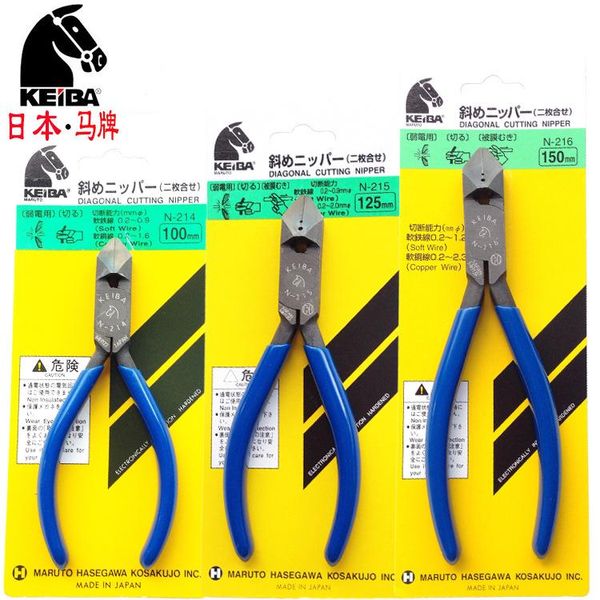 Tang KEIBA – pince diagonale à angle de type E importée de haute qualité, N214 N215 N216, pince en plastique fabriquée au japon