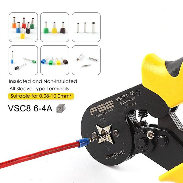 Alicates de prensado Tang de alta calidad VSC8 64A 0.0810MM2 AWG 2310 herramienta ajustable manual de terminal de pin tipo tubo