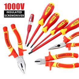 Tang Geïsoleerde Schroevendraaierset Kabel Elektricien Tangen 1000V Knipper Kabel Pilers Draadstripper Schaar Tangen Multitool Tangen Gereedschap